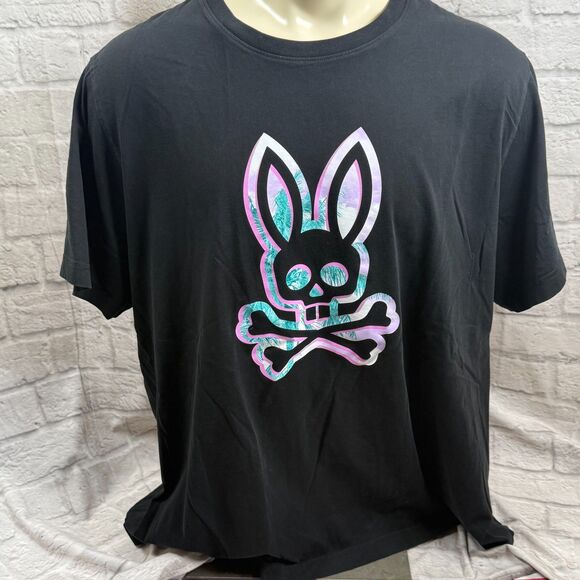 Psycho Bunny Graphic Rabbit Skull And Crossbones Men's 3XL T-Shirt Palm Trees - Picture 3 of 7
